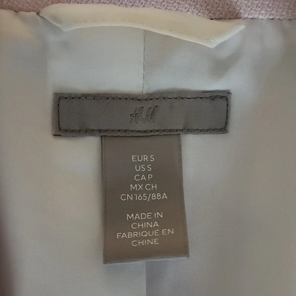 H&M Pink Gathered Sleeve Blazer Jacket - Picture 7 of 7